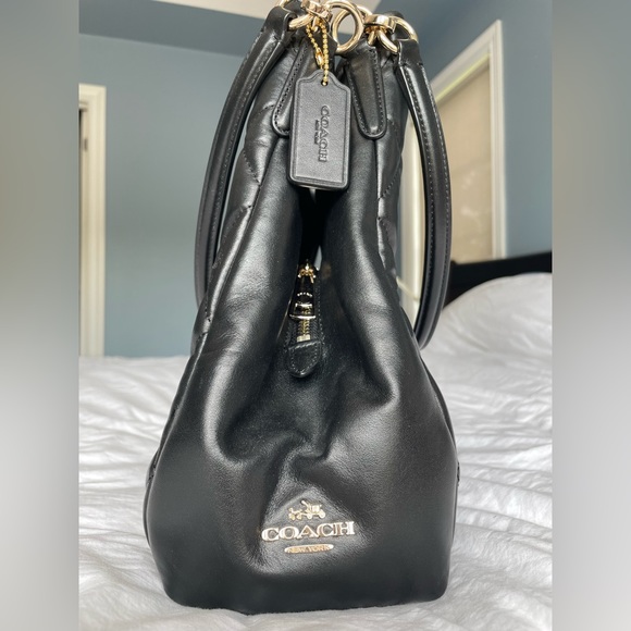 Never used black Coach bag. ~29 cm tall/ under 12 inches. - Picture 2 of 5